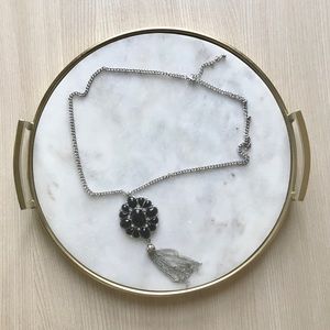 Black Gem Diamond Long Necklace